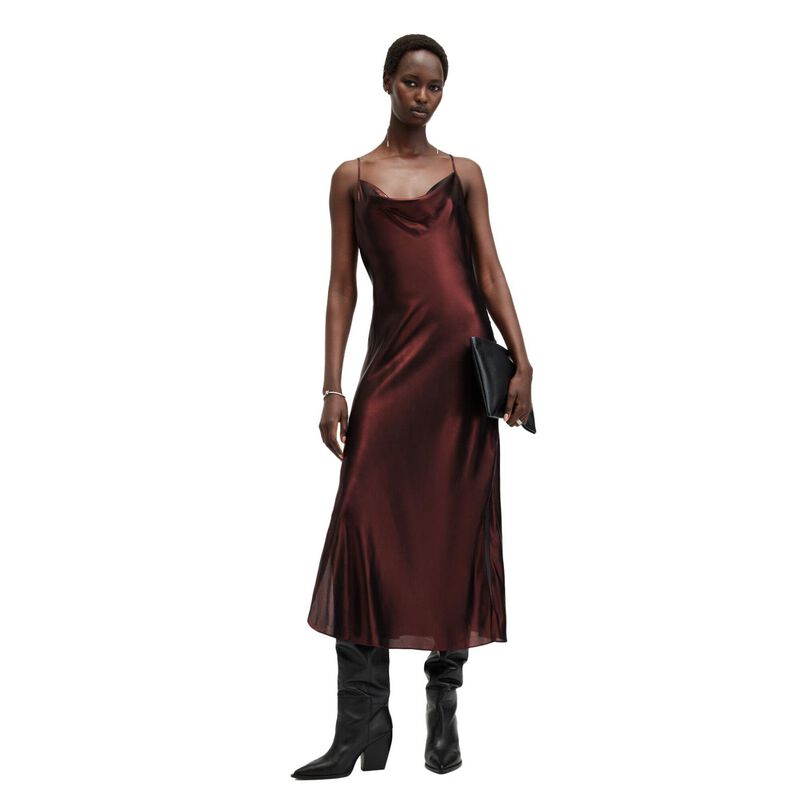 AllSaints Hadley Metallic Midi Slip Dress image number 0